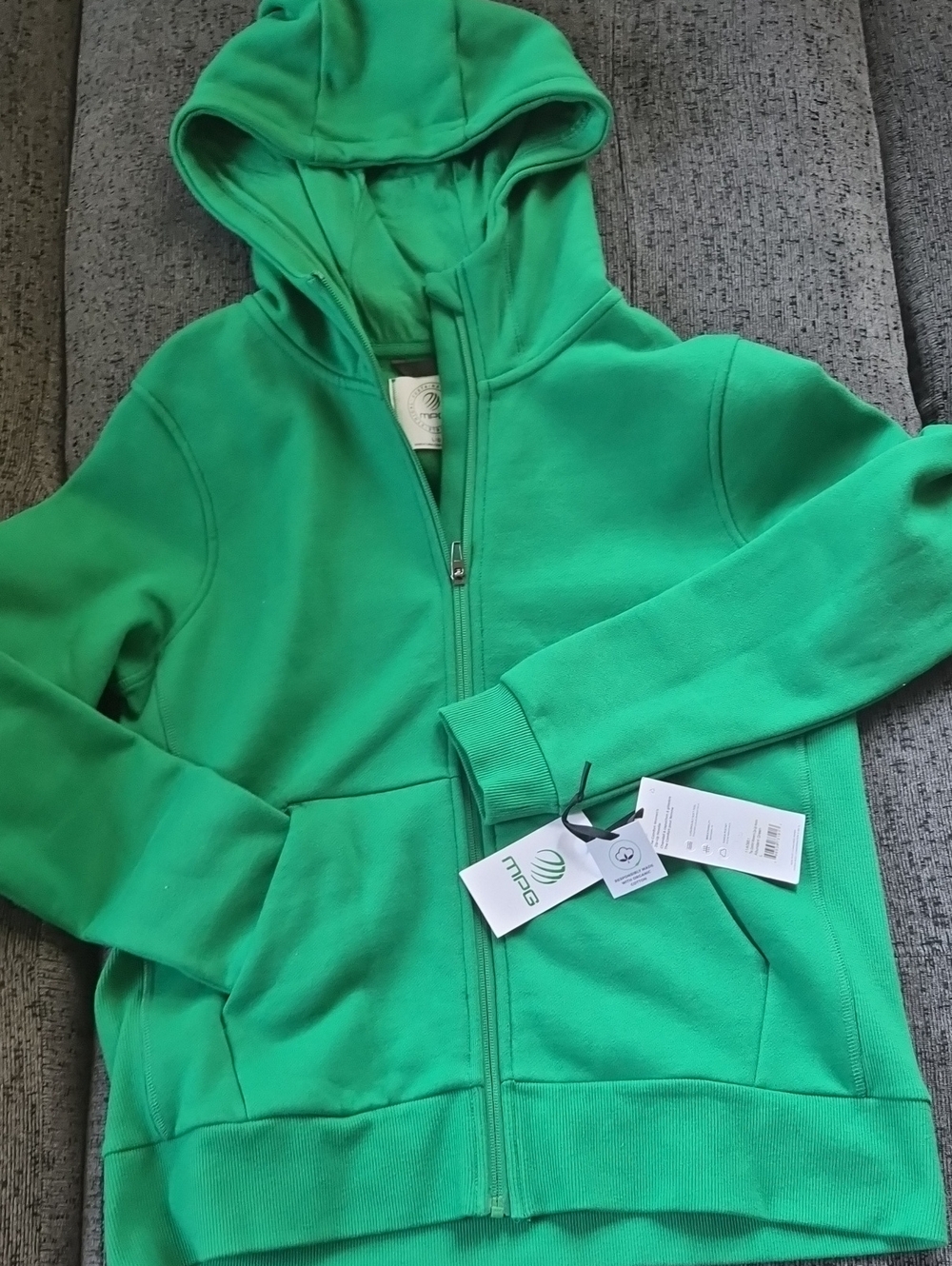 Women Green Zip-Up Hoodie Jacket